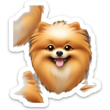 pomeranian spitz orange fluffy smiling sticker
