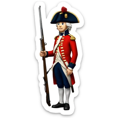 british redcoat solider 1700s revolutionary war sticker