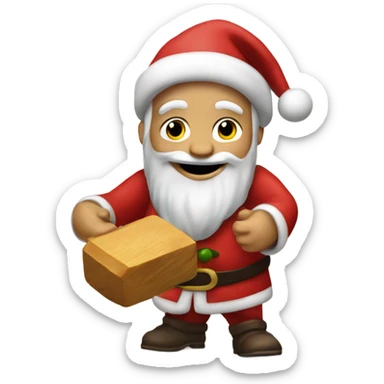 Santa spinning a dreidel sticker