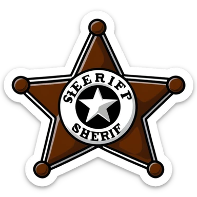 western sheriff badge sticker