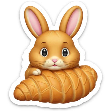 bunny croissant sticker