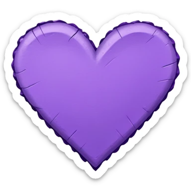 Hand-drawn paper with a purple heart outline sticker