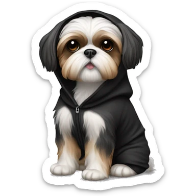 Shih tzu in black hoodie sticker