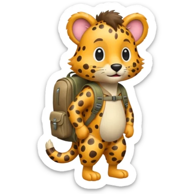  Safari Animal with Backpack  sticker
