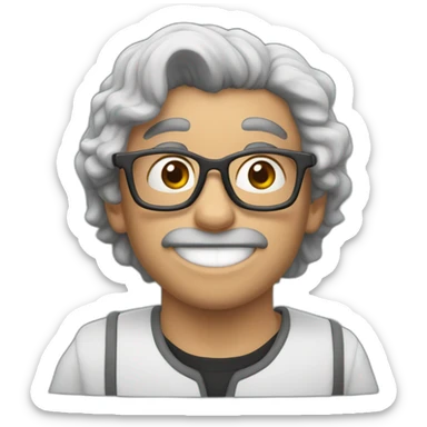 Un toro humanizado riendose sticker