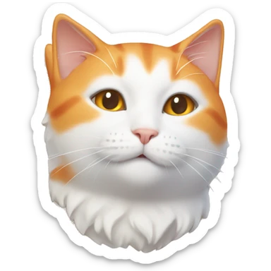 White and orange cat on the beach sticker