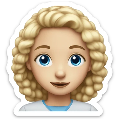 young girl with blue eyes sticker