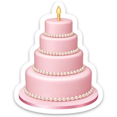 three-tier light pink cake decorated with pearls sticker