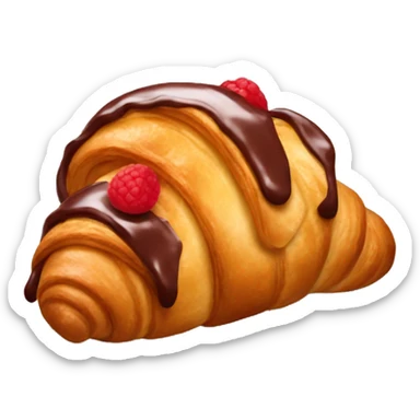 Croissant with red fchocolate  sticker