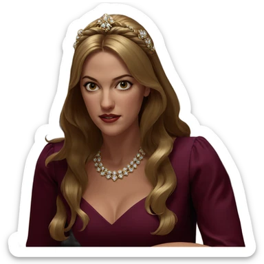 blonde beauty in elegant dress sticker