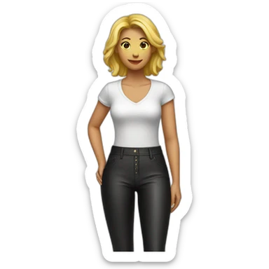 woman leather pants sticker