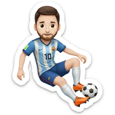 Messi arreglando  zapatos sticker