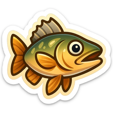 walleye fish, emoji style, cute and bold, Twitter Emoji Stickers influence sticker