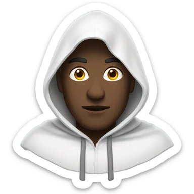 A man in a big pointy white hood sticker