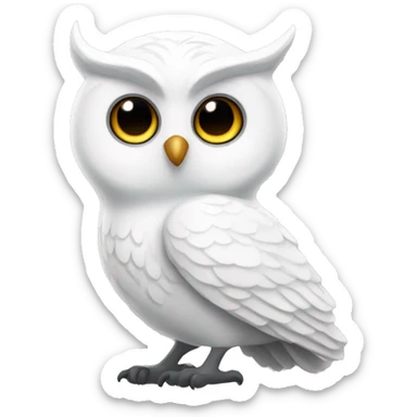 White elegant owl  sticker