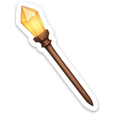 Wooden wand with an illuminated tip sticker