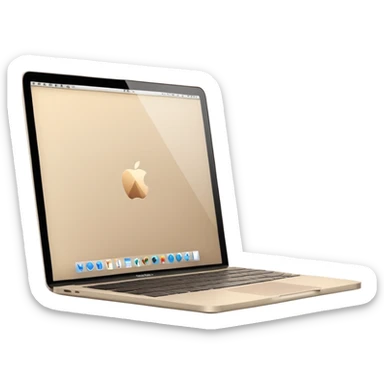 
light beige open macbook sideways sticker