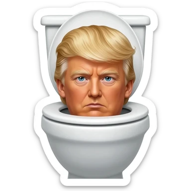 Donald Trump head in toilet sticker