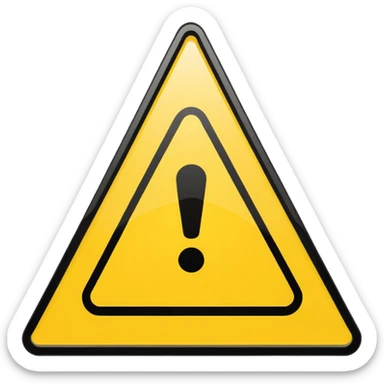 triangle warning sign with exclamation mark sticker