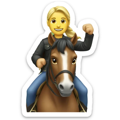 horse riding a pony  sticker