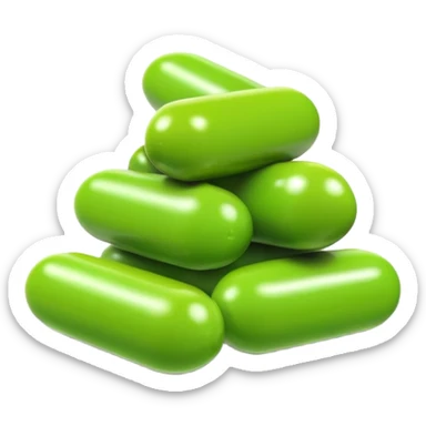 Simple stack of green Skittles candies sticker