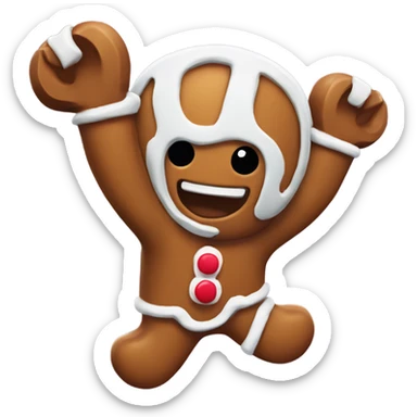 Gingerbread man playing Fortnite sticker