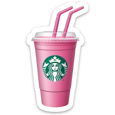 pink starbucks cup sticker