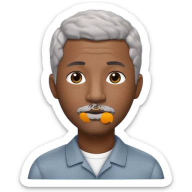A cool debinaire black man with a very short wavy gray haired crew cut and a very short trimmed goatee beard saying goodnight. sticker
