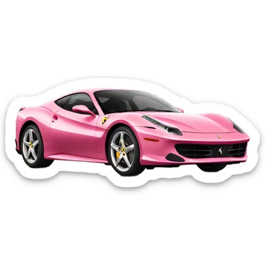 Pink ferrari car sticker