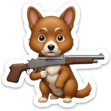A DOG WITH A GUN sticker