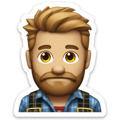 Lumberjack with stink lines coming off of him sticker
