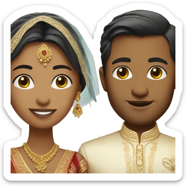 Wedding couple in Indian Attire sticker
