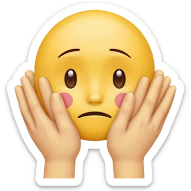 hands caressing super looking sad emojis face sticker