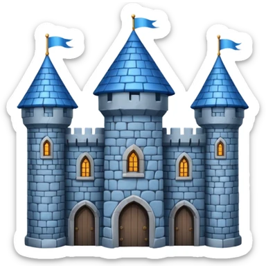  Castle with blue roof 3d with texture sticker