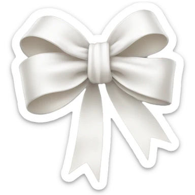 White realistic elegant bow sticker