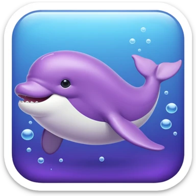 purple beluga whale sticker