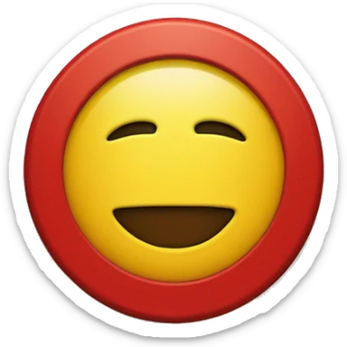 a black and red rectangle with a medium-sized yellow circle in the middle sticker