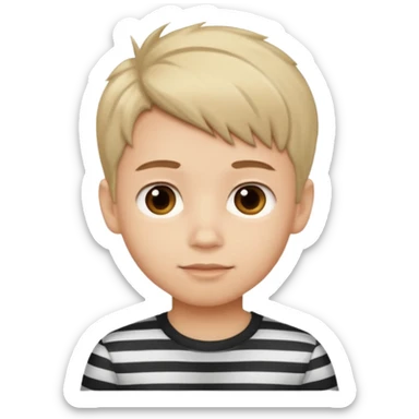 stripped shirt wearing Cute boy nice hair style. sticker