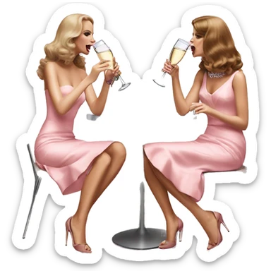 Lana del Rey & Taylor Swift drinking champagne pink dress sticker