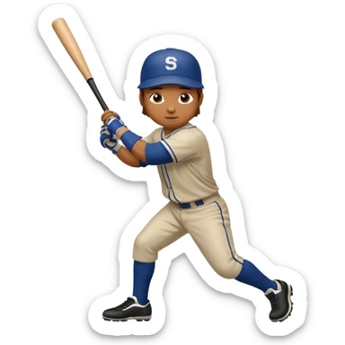 baseball player practicing sticker