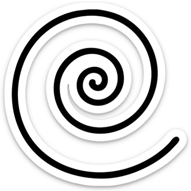 Render a black and white spiral pattern with sharp and clean lines, keeping the exact same dimensions and proportions, no color changes, high resolution. sticker