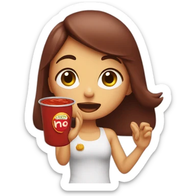 Girl saying no to sauce sticker