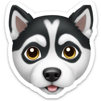 Black and white short hair husky sticker