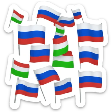 Russian flag but istead of white out green sticker