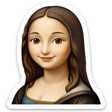 mona lisa in frame sticker