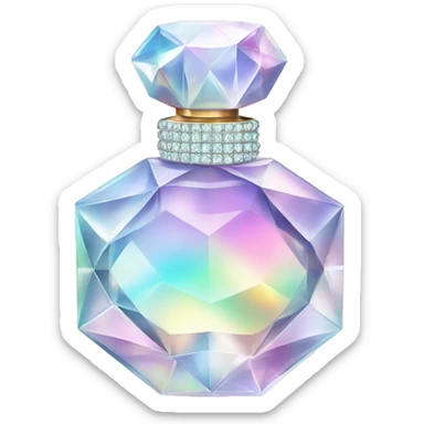 Pale holographic perfume bottle with diamonds  sticker