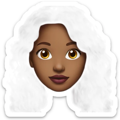 Young Black women pink lips long hair sticker