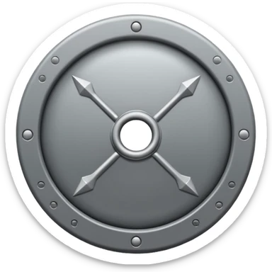 fais moi un bouclier gris avec un point d'interogation dessus sticker