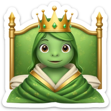 Princess frog in bed sticker