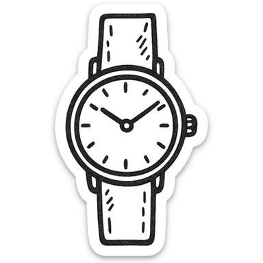 watch, hand drawn outlined icon style, sketchy and casual sticker